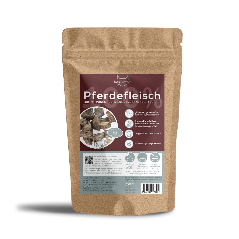 Pferdefleisch | Muskelfleisch | BARF gefriergetrocknet
