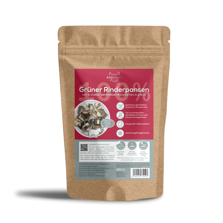 Grüner Rinderpansen Würfel | BARF gefriergetrocknet