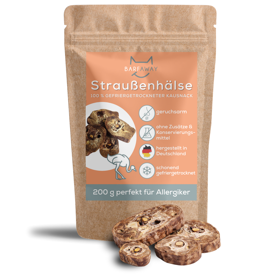 Straußenhals | gefriergetrocknet | Kausnack