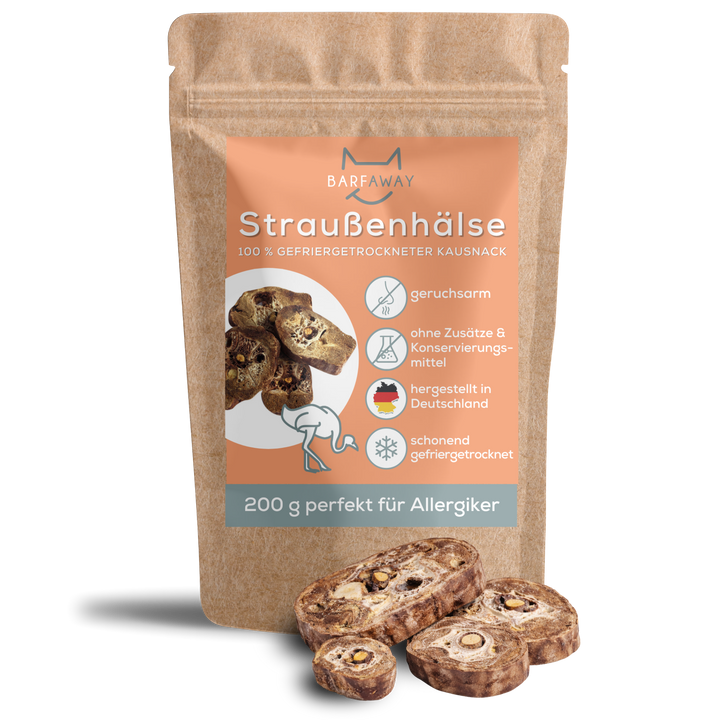 Straußenhals | gefriergetrocknet | Kausnack