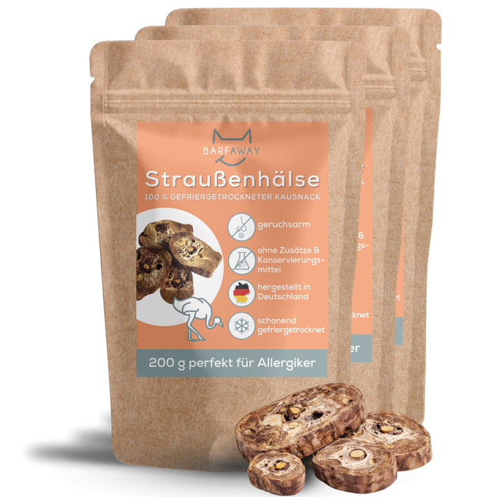 Straußenhals | gefriergetrocknet | Kausnack